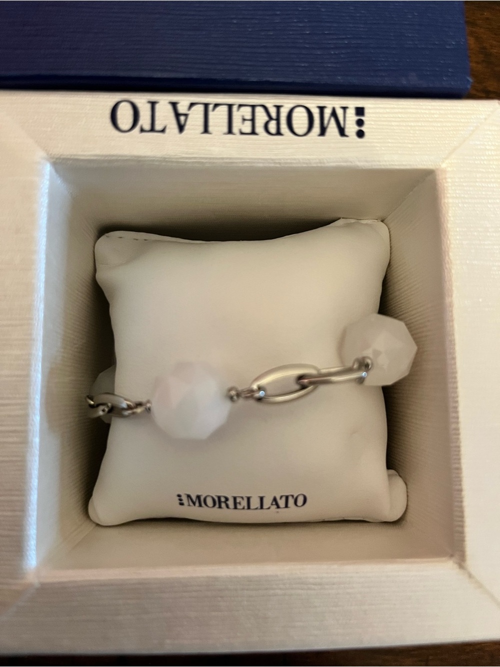 Women's White Stone and stainless steel  Chain Bracelet